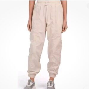 WIL The Label Beige High Rise Parachute Jogger Pants